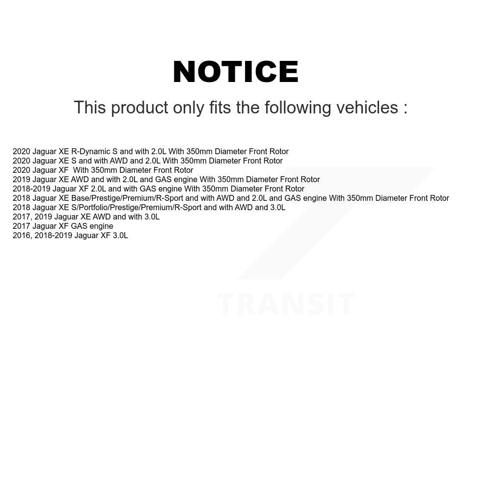 Kit de plaquettes de frein à disque en céramique et capteurs d'usure avant, pour Jaguar XE XF KCW-100535