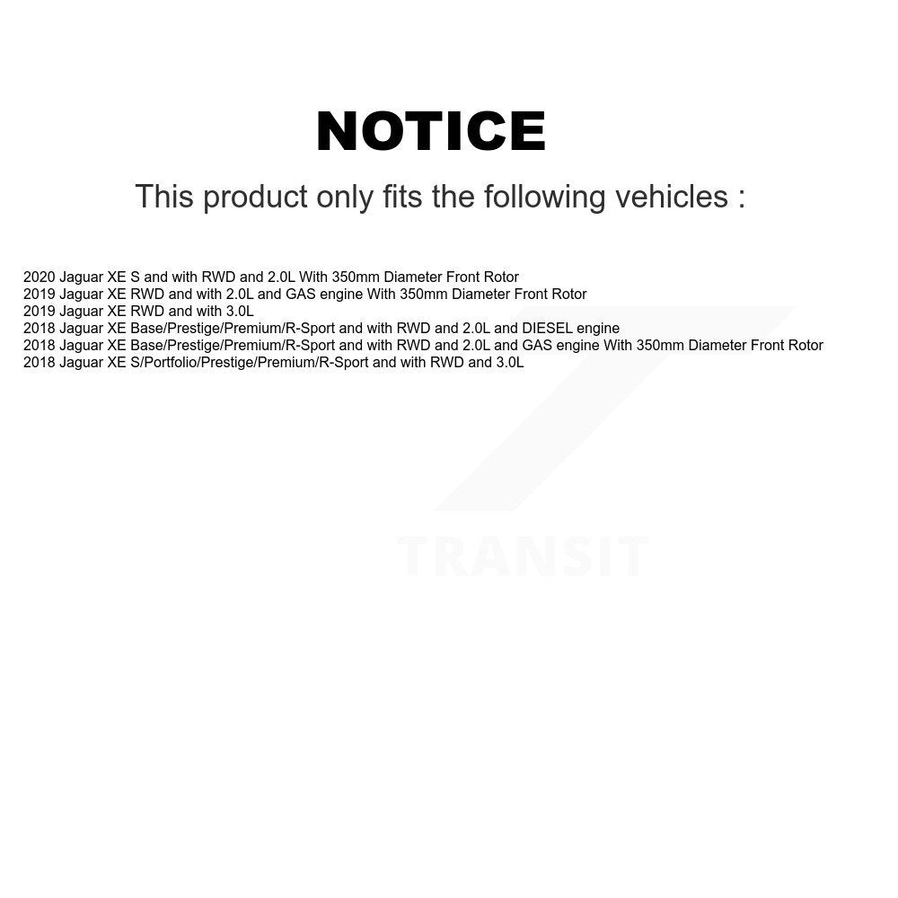 Kit de plaquettes de frein à disque en céramique avant et de capteurs d'usure pour Jaguar XE KCW-100536