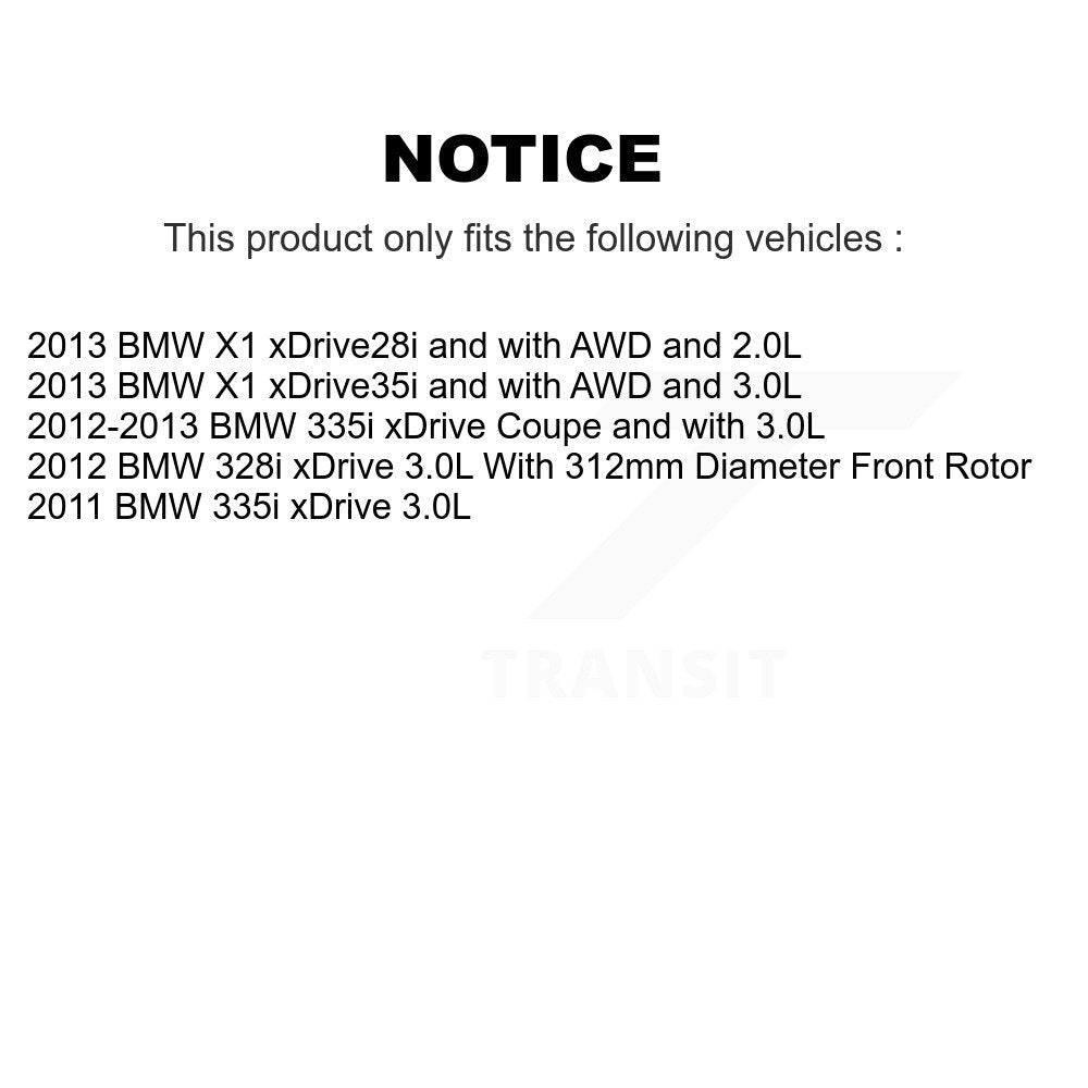 Kit de plaquettes de frein à disque avant en céramique et capteur d'usure, pour BMW 335i xDrive X1 328