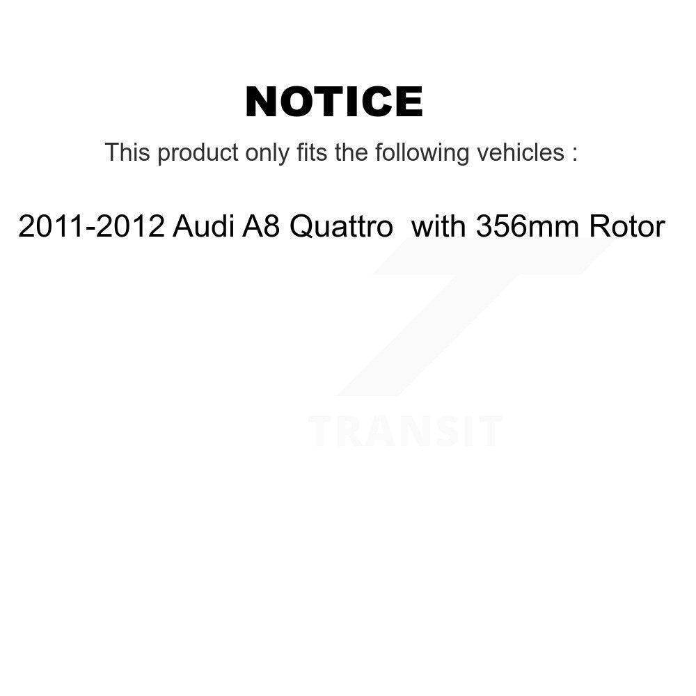 Kit de capteur d'usure des plaquettes de frein à disque en céramique arrière, pour Audi A8 Quattro avec Roto de 356mm