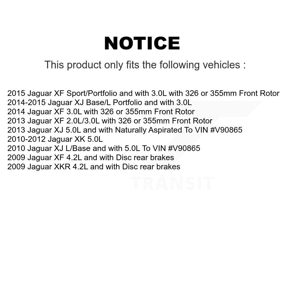 Kit de plaquettes de frein à disque arrière en céramique et capteurs d'usure, pour Jaguar XF XJ XK XKR