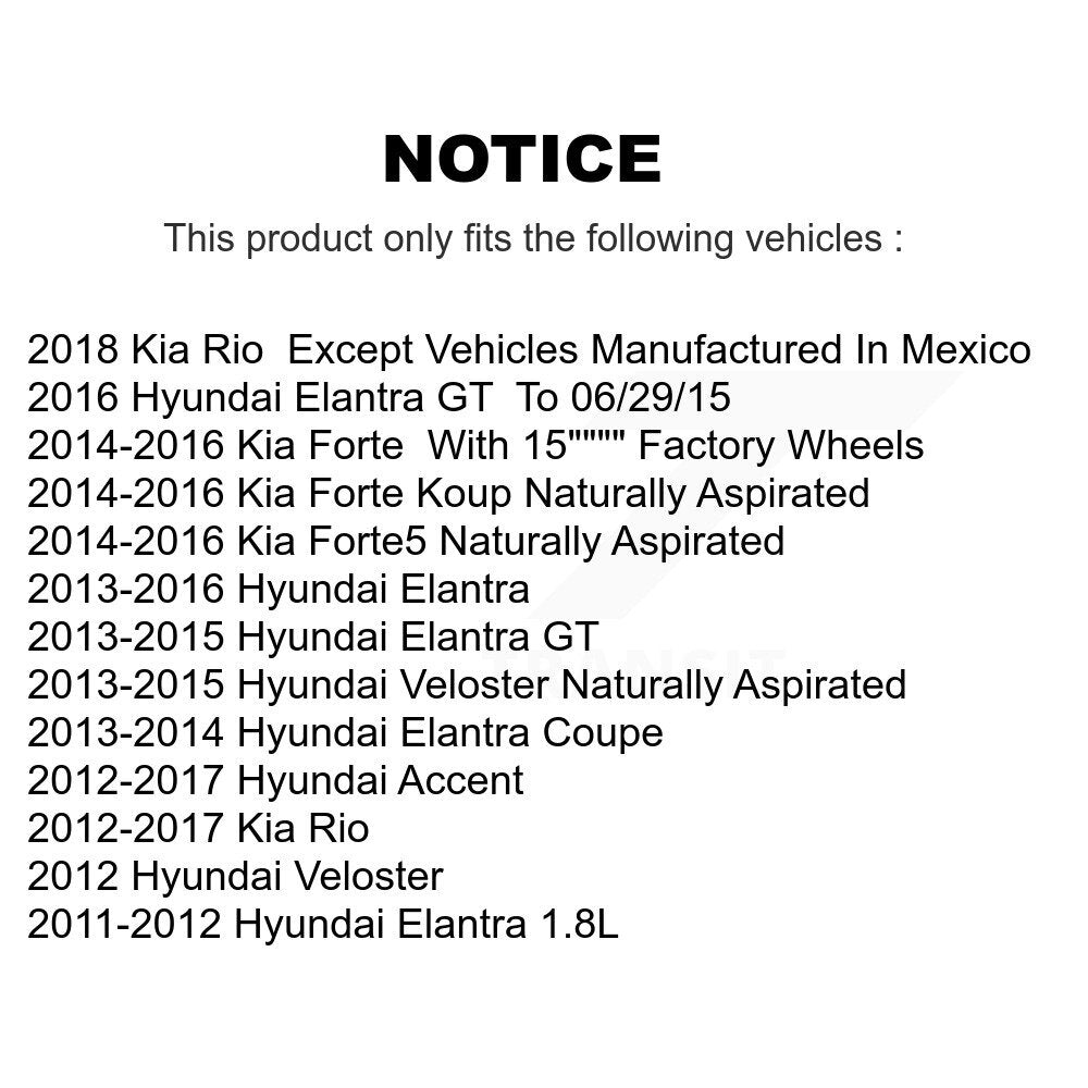 Kit de plaquettes de frein en céramique avant et arrière, pour Hyundai Elantra Accent Kia Rio GT Forte