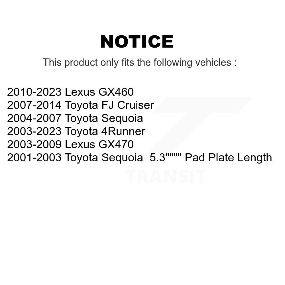 Kit de plaquettes de frein en céramique avant et arrière, pour Toyota 4Runner FJ Cruiser Lexus GX460 GX47