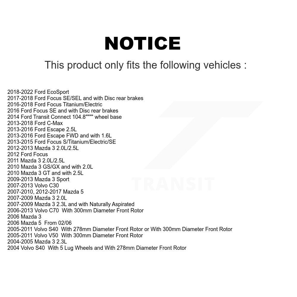 Kit de plaquettes de frein en céramique avant et arrière, pour Ford Mazda 3 Escape Focus 5 EcoSport Volv