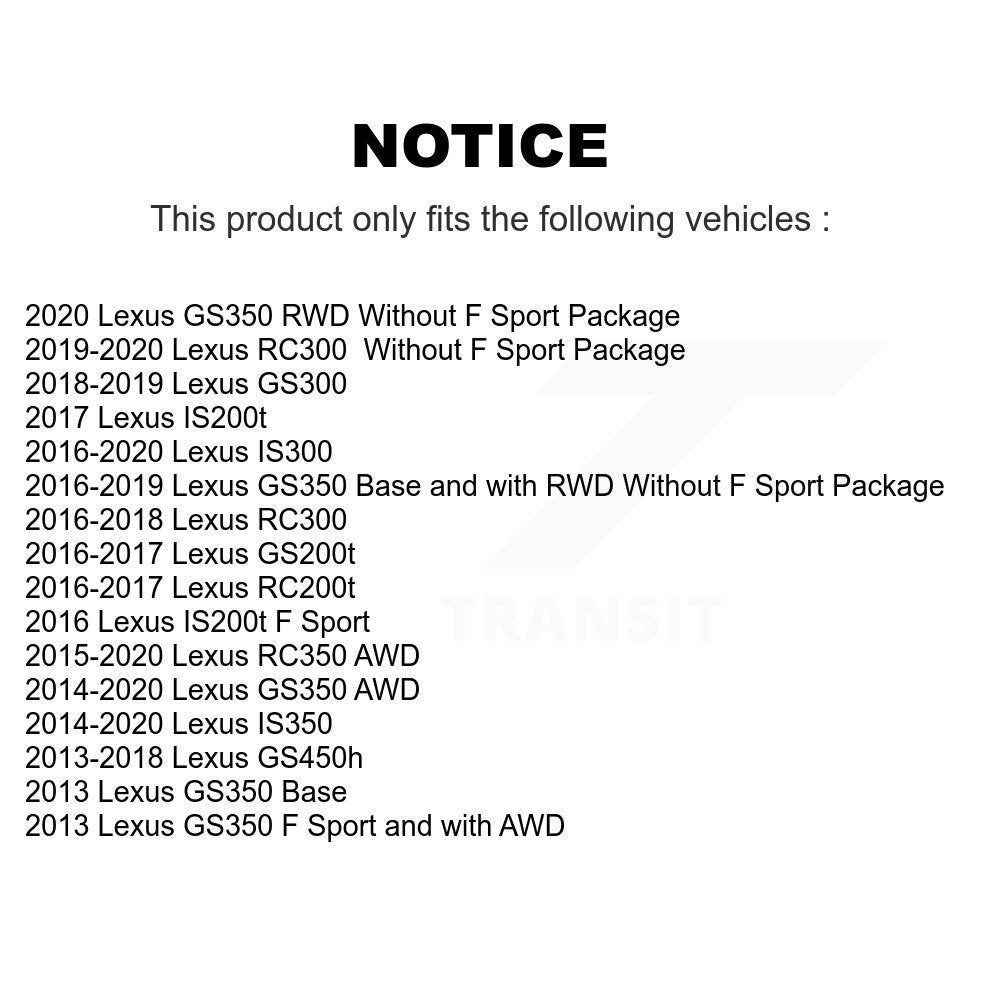 Kit de plaquettes de frein en céramique avant et arrière, pour Lexus IS300 IS350 GS350 RC350 RC300 IS200