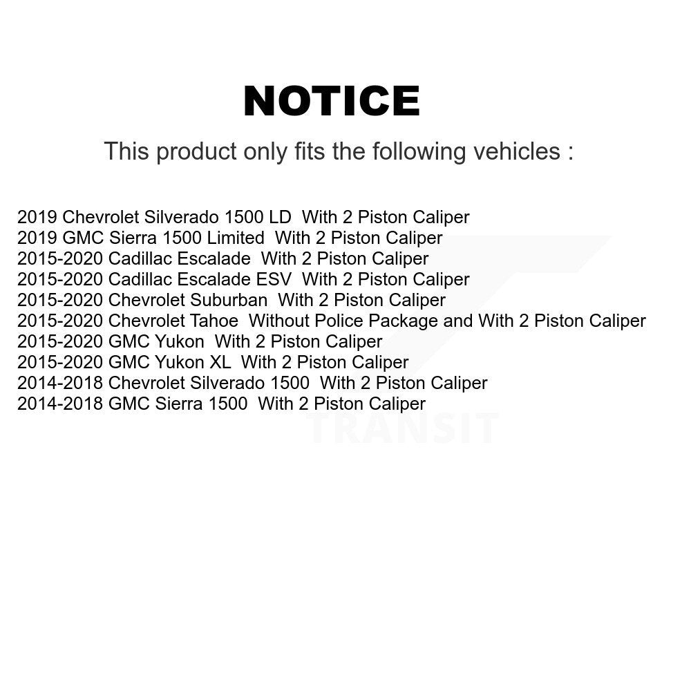 Kit de plaquettes de frein en céramique avant et arrière, pour GMC Chevrolet Sierra 1500 Silverado Tahoe
