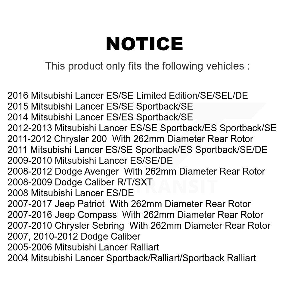Kit de plaquettes de frein en céramique avant et arrière, pour Jeep Patriot Mitsubishi Lancer Dodge 200