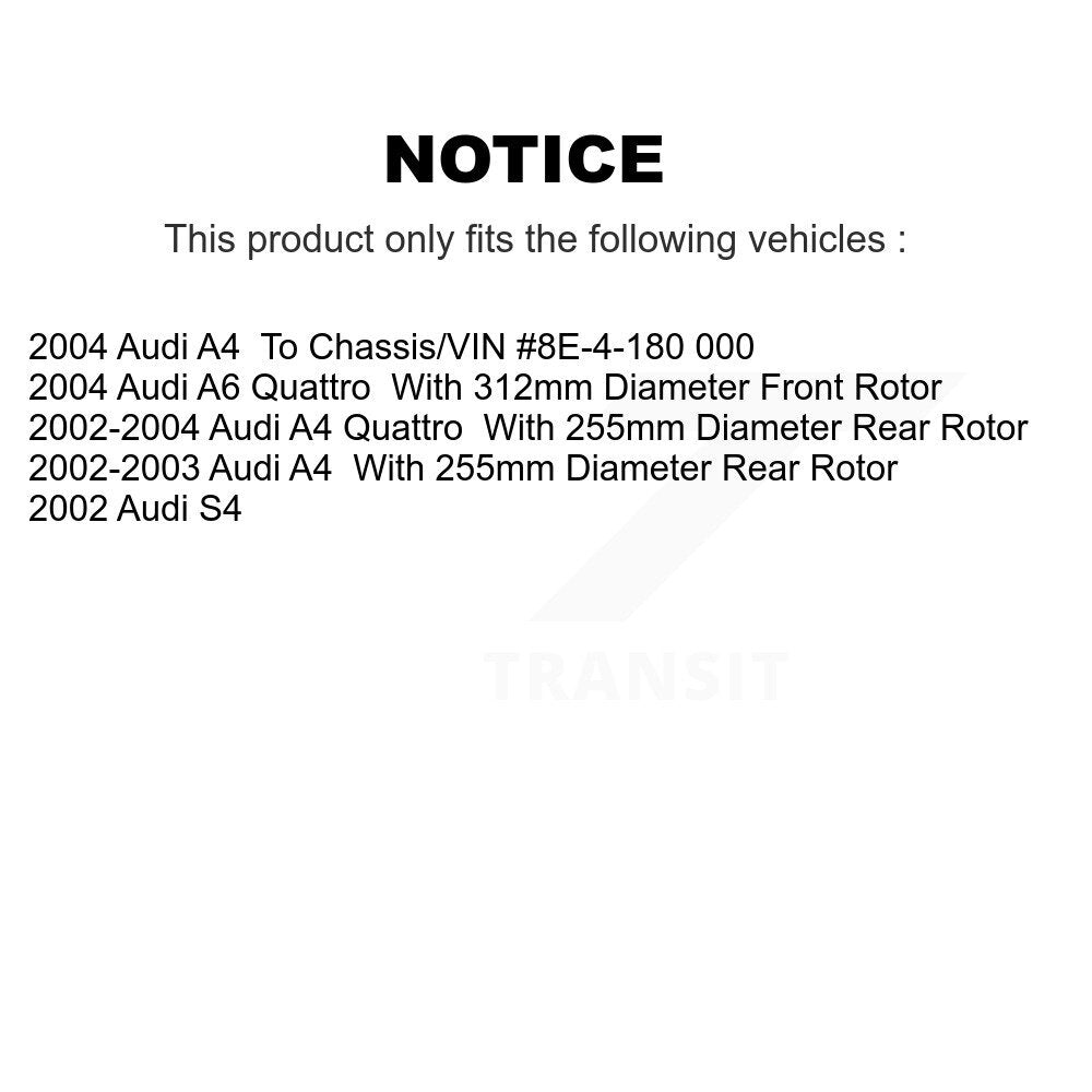 Kit de plaquettes de frein en céramique avant et arrière, pour Audi A4 Quattro A6 S4 KCX-100277