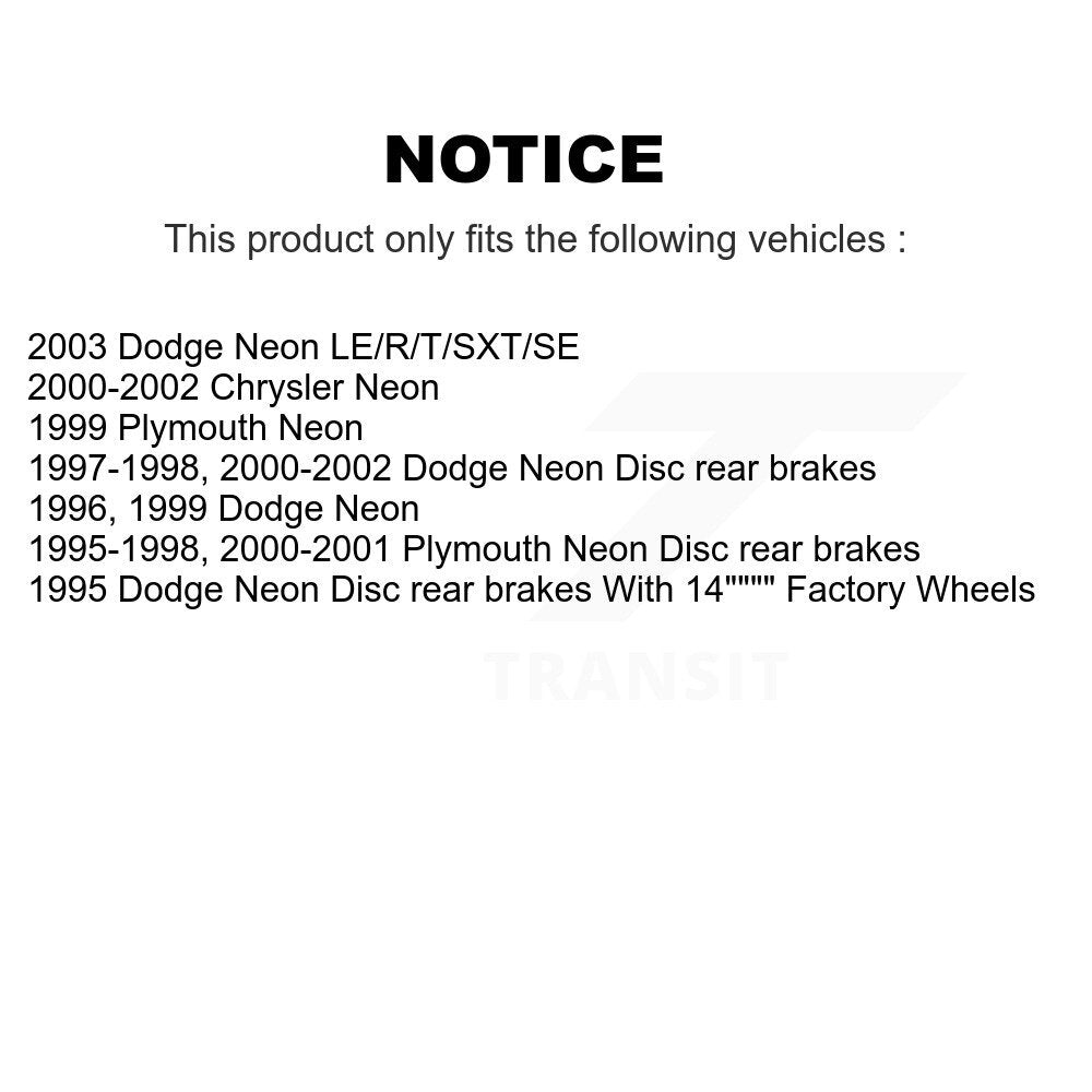 Kit de plaquettes de frein en céramique avant et arrière, pour Neon Chrysler Dodge Plymouth KCX-100292