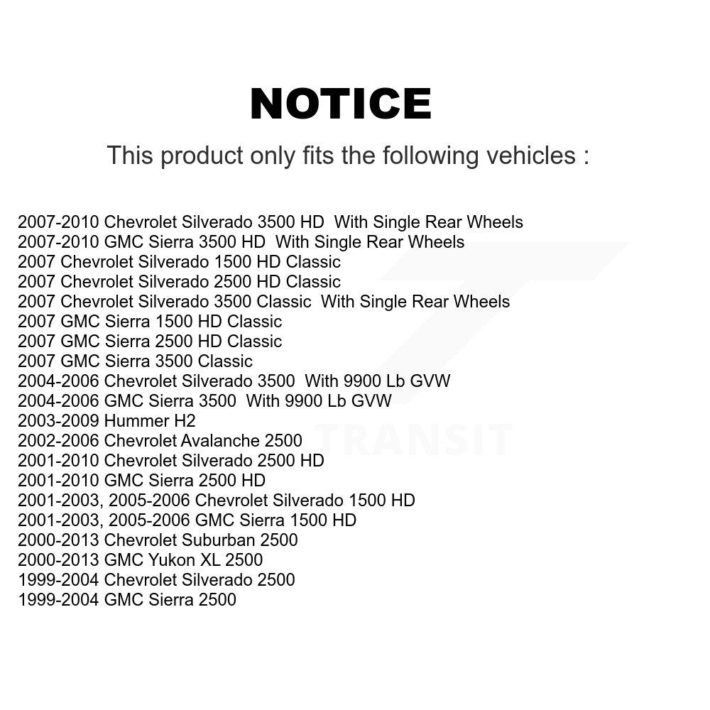 Kit de plaquettes de frein en céramique avant et arrière, pour Chevrolet GMC Sierra 2500 HD Silverado 350