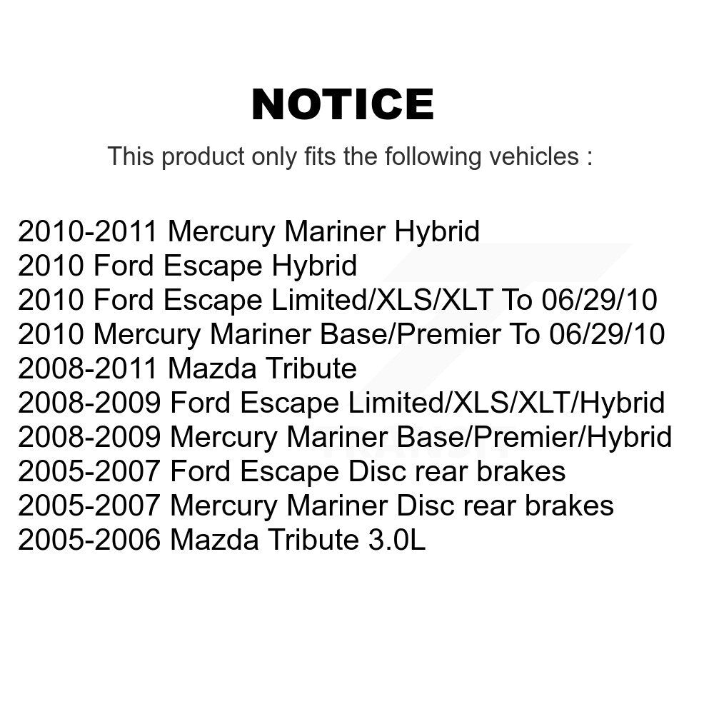 Kit de plaquettes de frein en céramique avant et arrière, pour Ford Escape Mazda hommage Mercury Mariner
