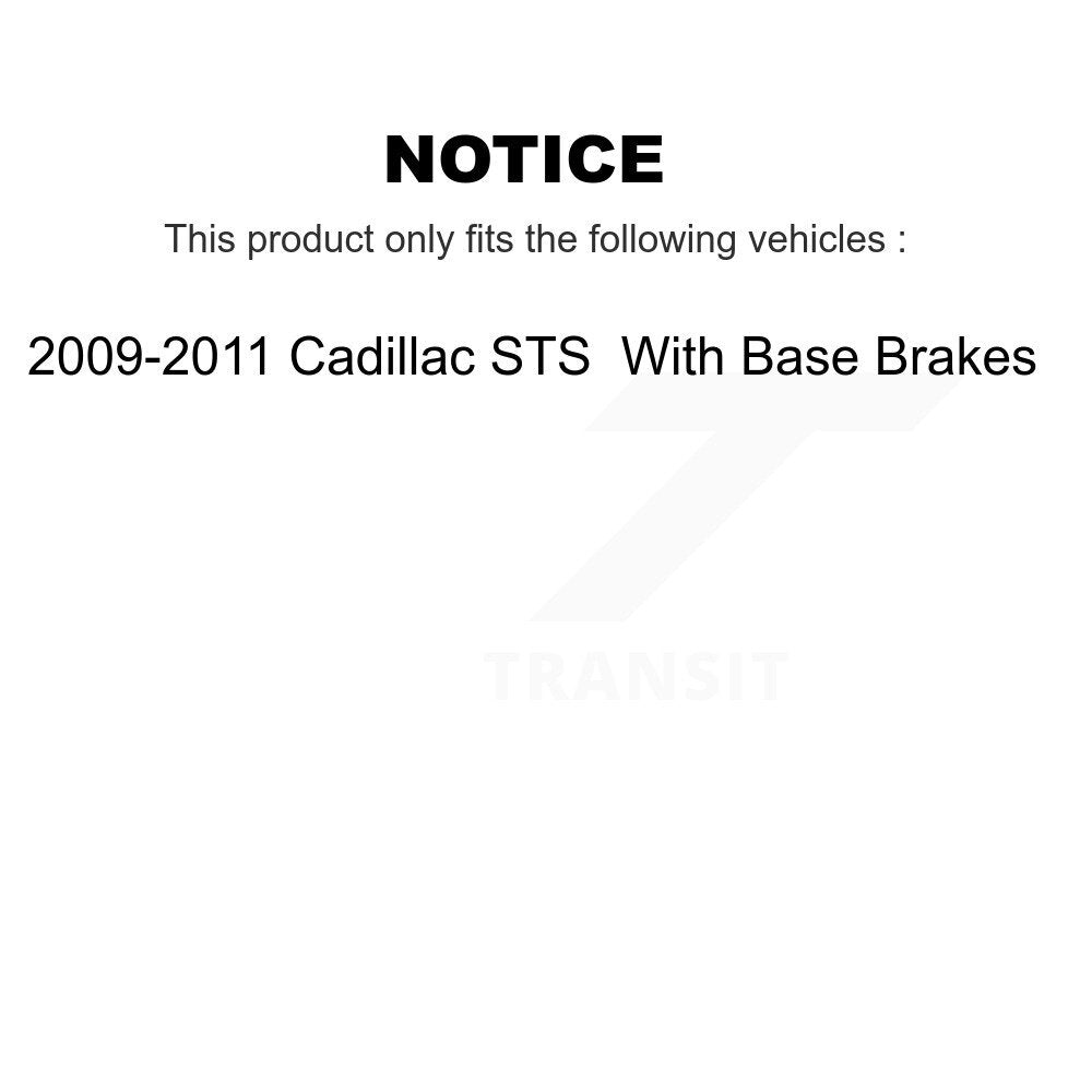 Kit de plaquettes de frein en céramique avant et arrière pour Cadillac STS 2009-2011 avec freins de base