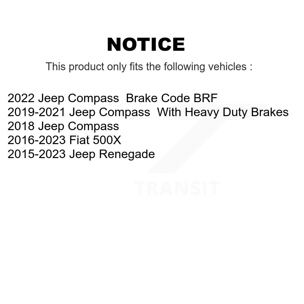 Kit de Rotor de frein à disque à fente avant et arrière, pour Jeep Compass Renegade Fiat 500