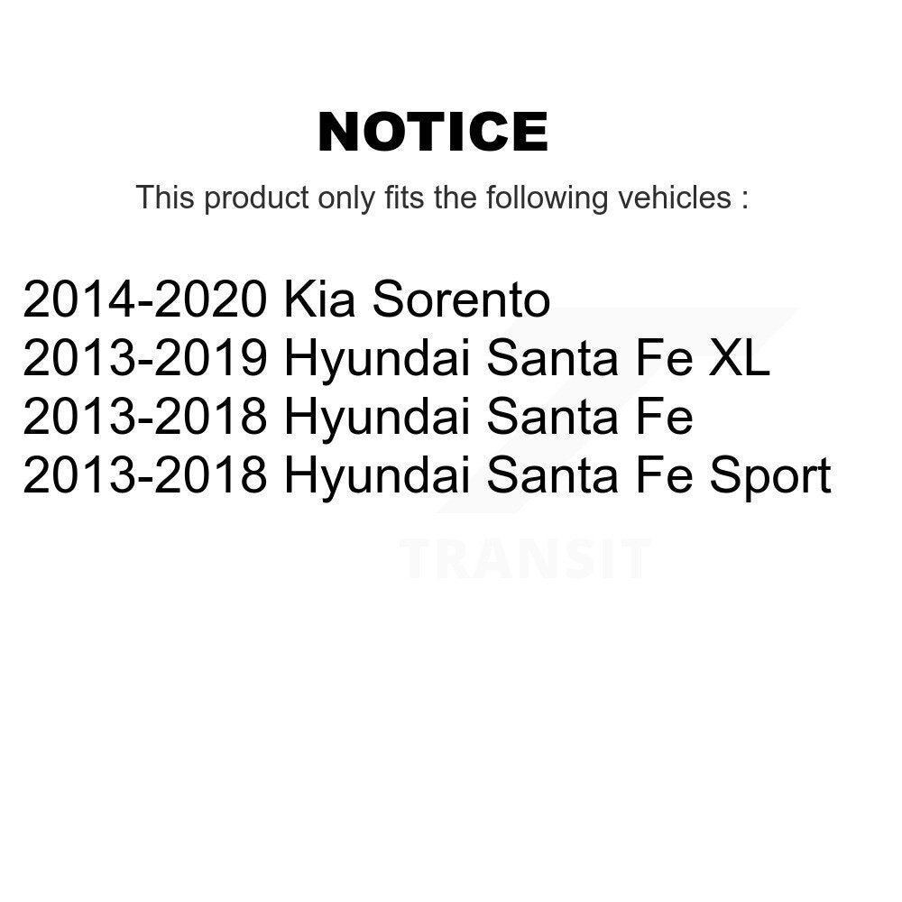 Kit de rotors de frein à fente avant et arrière, pour Hyundai Santa Fe Sport Kia Sorento X