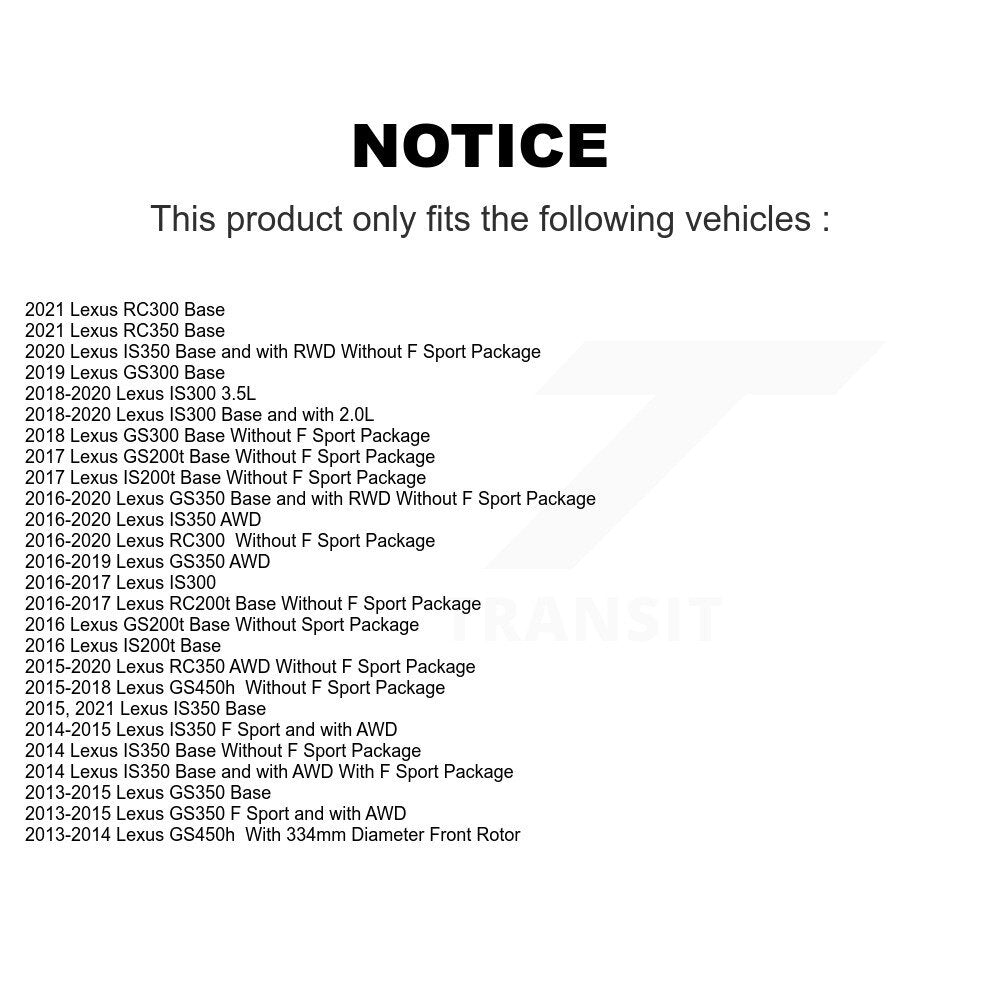 Kit de rotors de frein à fente avant et arrière, pour Lexus IS300 IS350 GS350 RC350 RC30