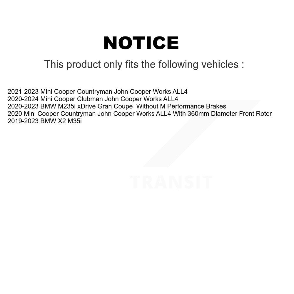 Kit de rotors de frein à fente avant et arrière, pour Mini Cooper Countryman BMW X2 M235