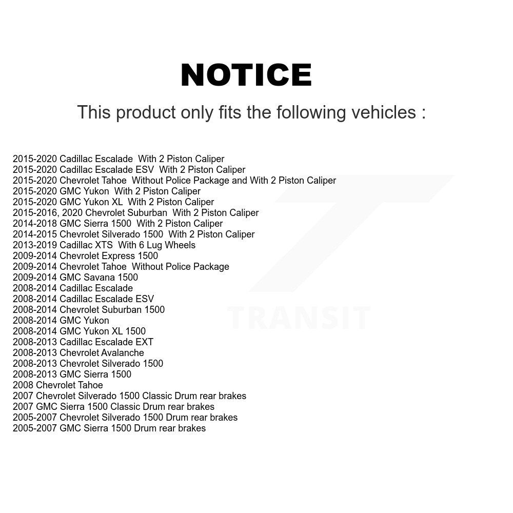 Kit de plaquettes en céramique pour Rotor de frein, fente de perçage avant, pour GMC Sierra 1500 Chevrolet Taho