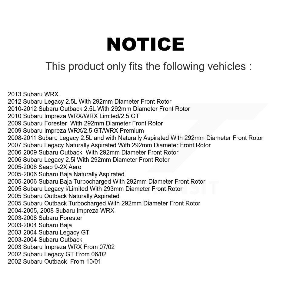 Kit de plaquettes en céramique pour Rotor de frein, fente de perçage avant, pour Subaru Outback Forester Imprez