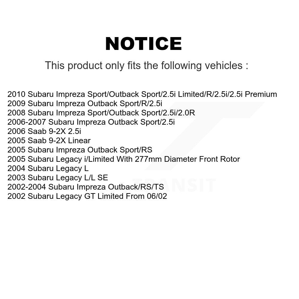 Kit de plaquettes en céramique pour Rotor de frein, fente de perçage avant, pour Subaru Impreza Legacy Saab 9-2