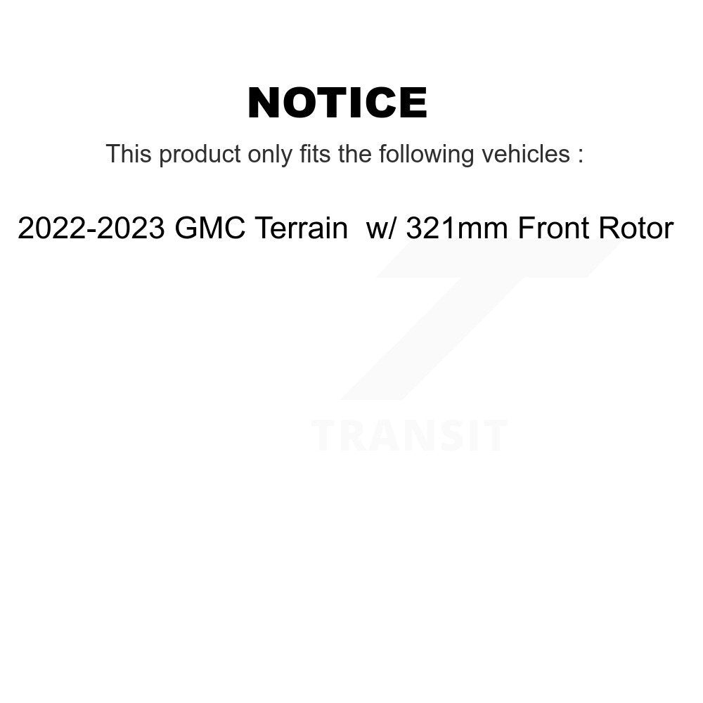 Kit de plaquettes en céramique pour Rotor de frein, fente de perçage avant, pour GMC Terrain w 321mm KDA-100208