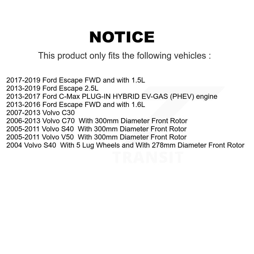 Kit de plaquettes en céramique pour Rotor de frein, fente de perçage avant, pour Ford Escape Volvo c-max S40 C3