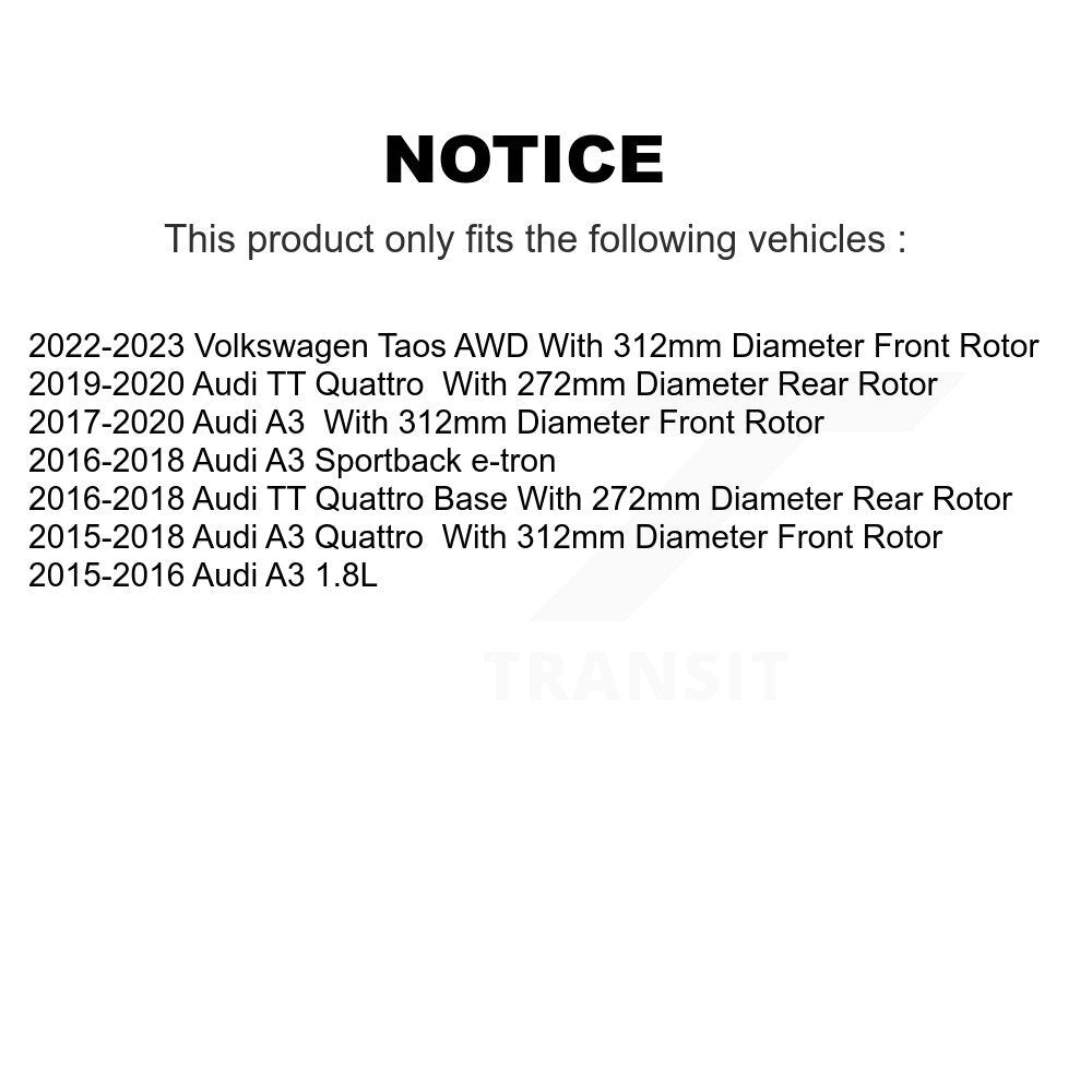 Kit de Rotor de frein à fente de forage de tampon en céramique avant et arrière, pour Volkswagen Taos Audi A3 T