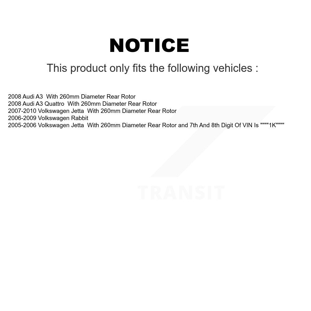 Kit de plaquettes de frein en céramique, fente de perçage arrière, Rotors, pour Volkswagen Jetta Rabbit Audi A