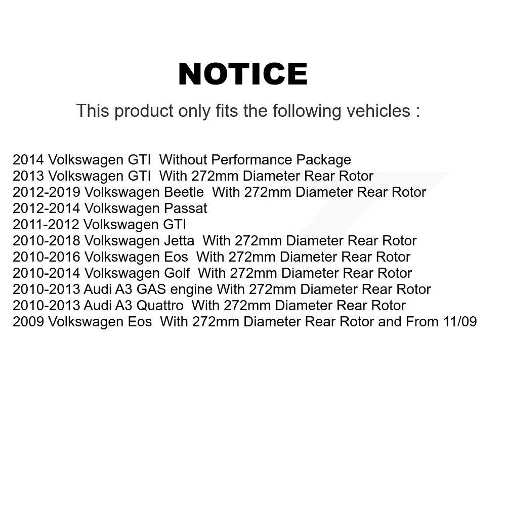 Kit de plaquettes semi-métalliques de Rotors de frein de fente de forage arrière pour Volkswagen Jetta Golf GT