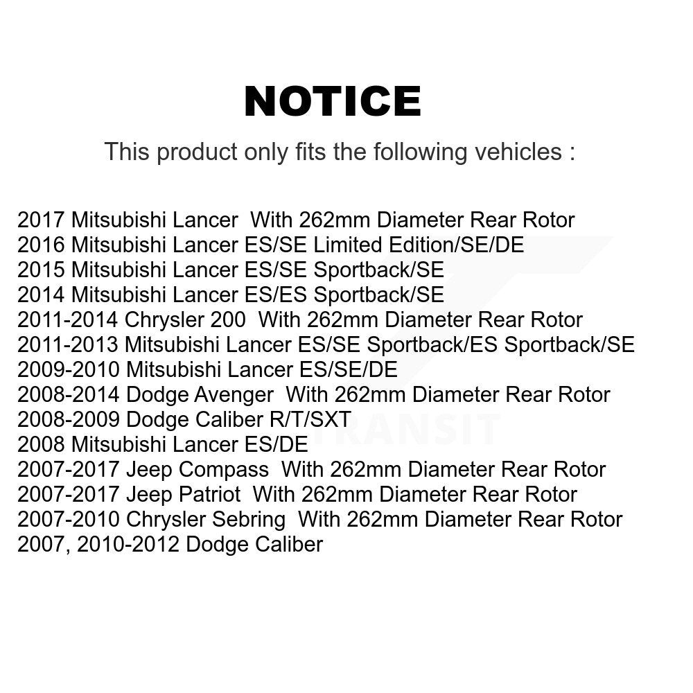 Kit de plaquettes en céramique pour Rotor de frein à fente arrière, pour Jeep Mitsubishi Lancer Patrio