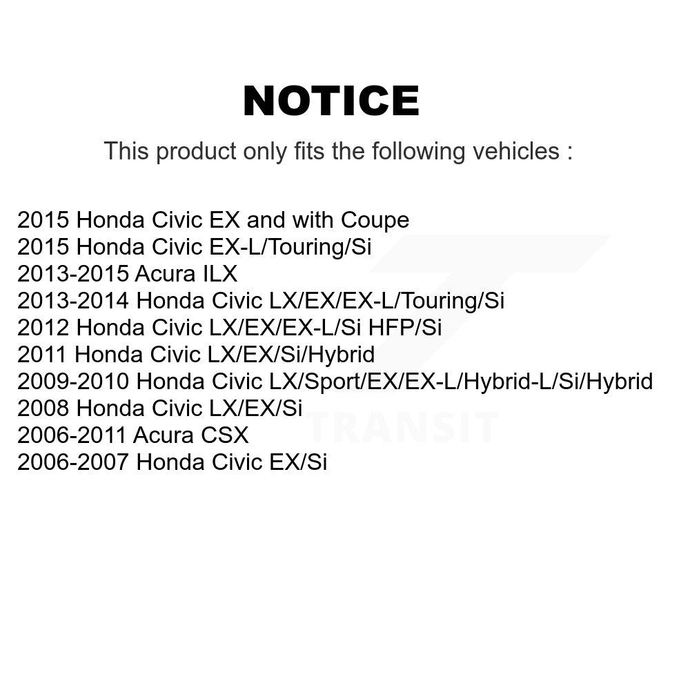 Kit de plaquettes en céramique pour Rotor de frein à disque, fente arrière percée, pour Honda Civic Acura CSX IL