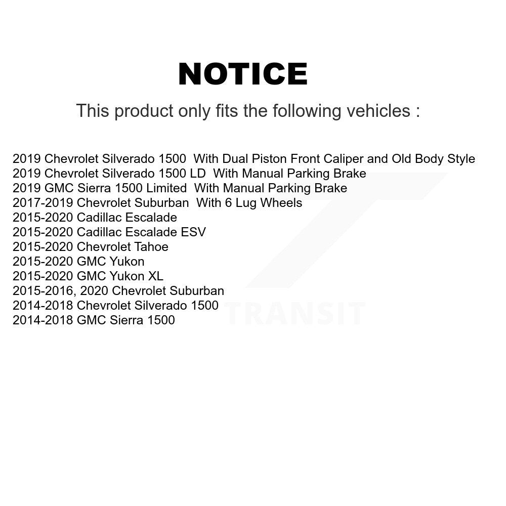 Kit de plaquettes en céramique pour Rotors de frein à fente de forage arrière, pour Chevrolet GMC Silverado 1500 X