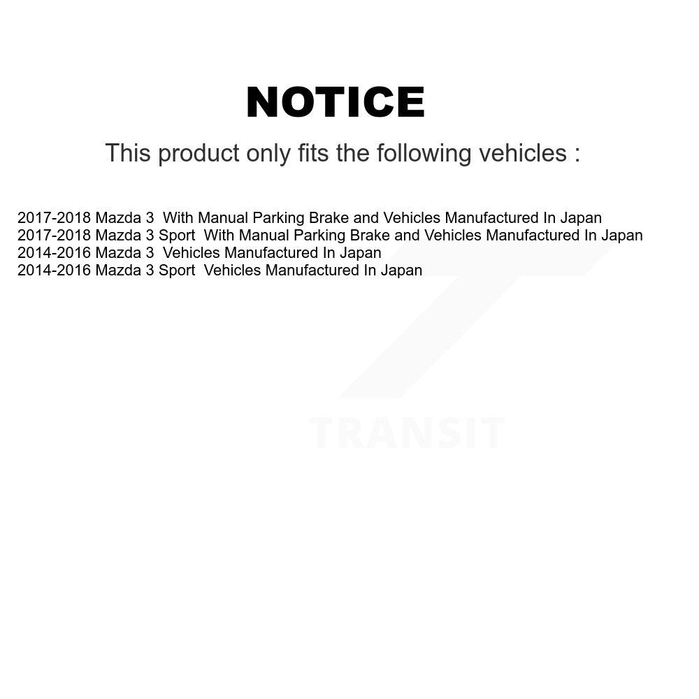 Rotor de frein à disque fendu percé à revêtement arrière et Kit de plaquettes en céramique pour Mazda 3 Spor