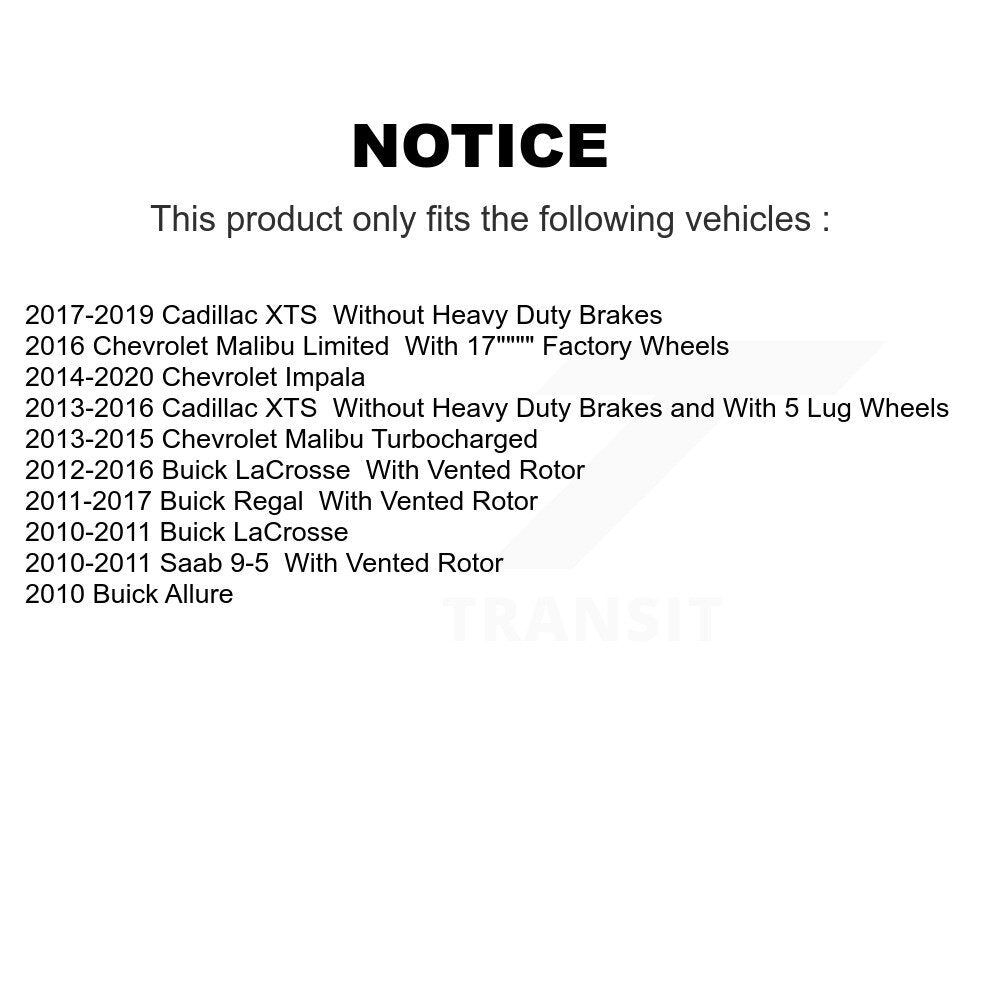 Kit de plaquettes de frein en céramique, Rotors de frein à fente arrière percés pour Chevrolet Buick Malibu Impal