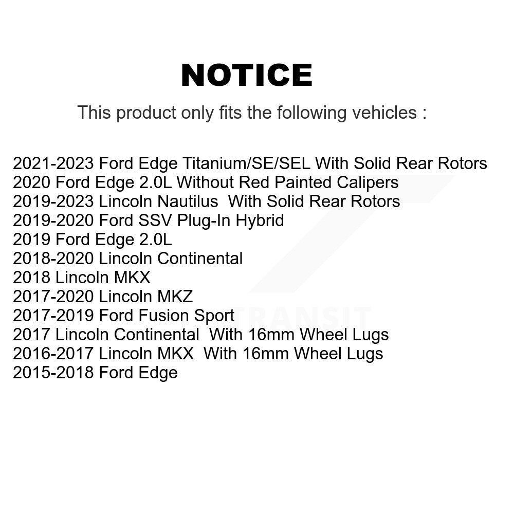 Kit de plaquettes semi-métalliques de Rotor de frein à fente arrière percée pour Ford Edge Fusion Lincol
