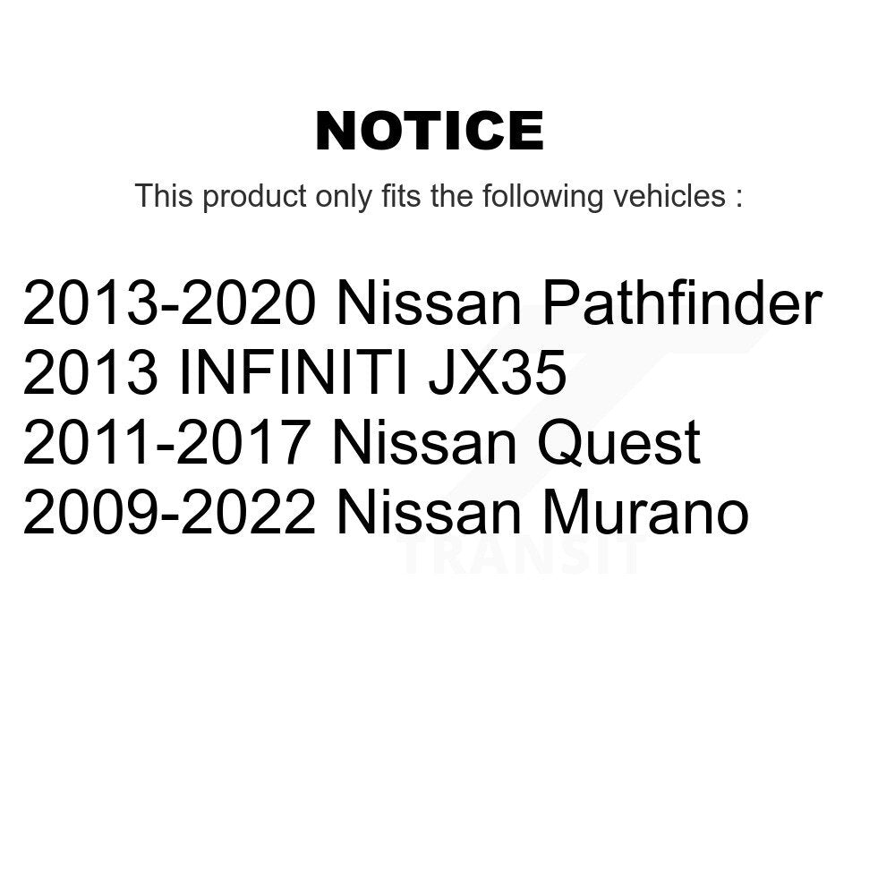 Kit de plaquettes de frein en céramique, Rotors de frein à fente arrière percés pour Nissan Murano Pathfinder JX3