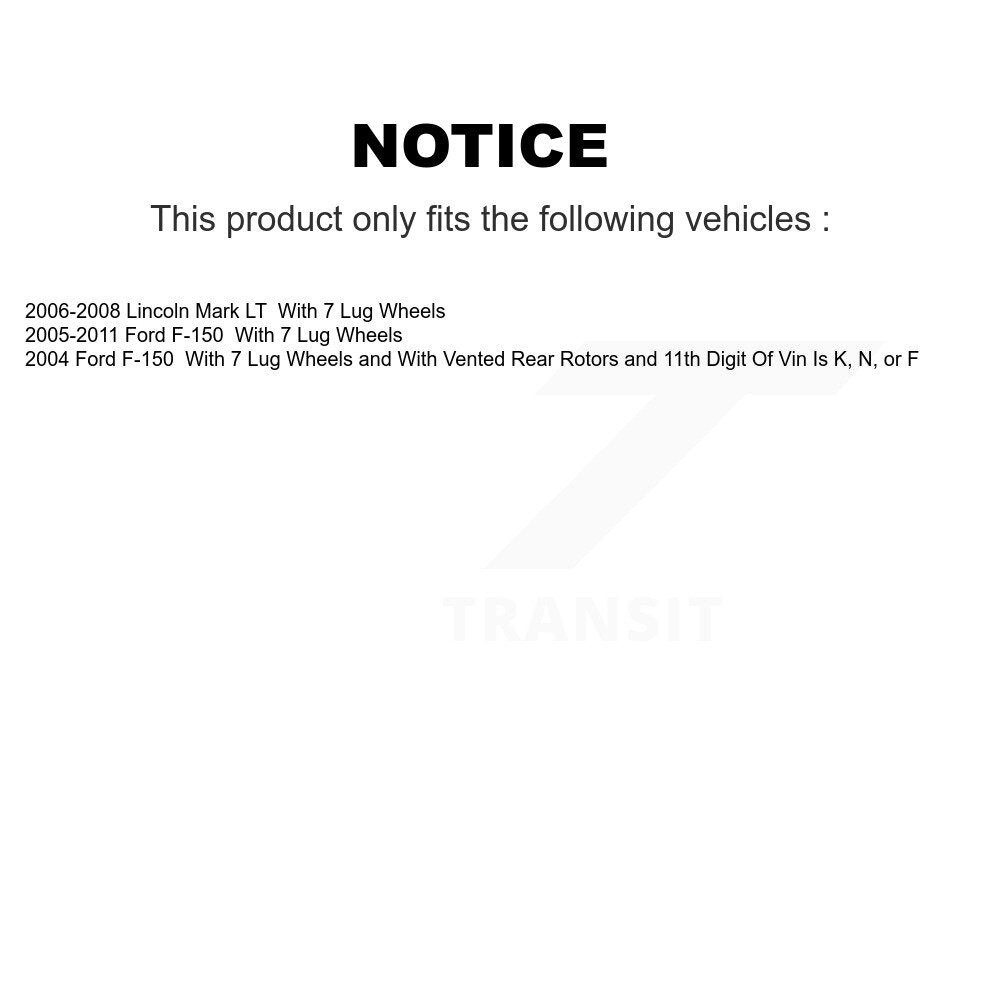 Kit de plaquettes semi-métalliques de Rotor de frein de fente de forage arrière pour Ford F-150 Lincoln Mark L
