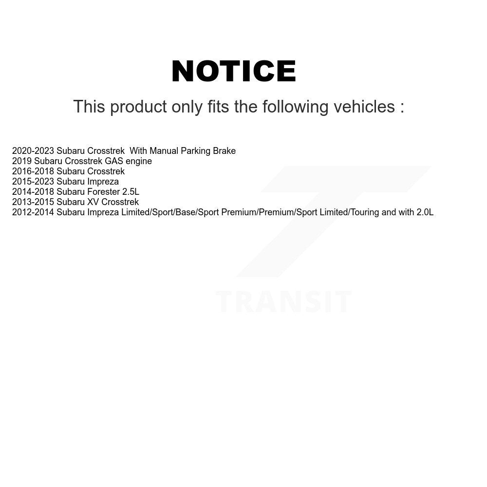 Kit de chaussures de stationnement pour Subaru XV, disques arrière percés et Rotors fendus, plaquettes en céramique