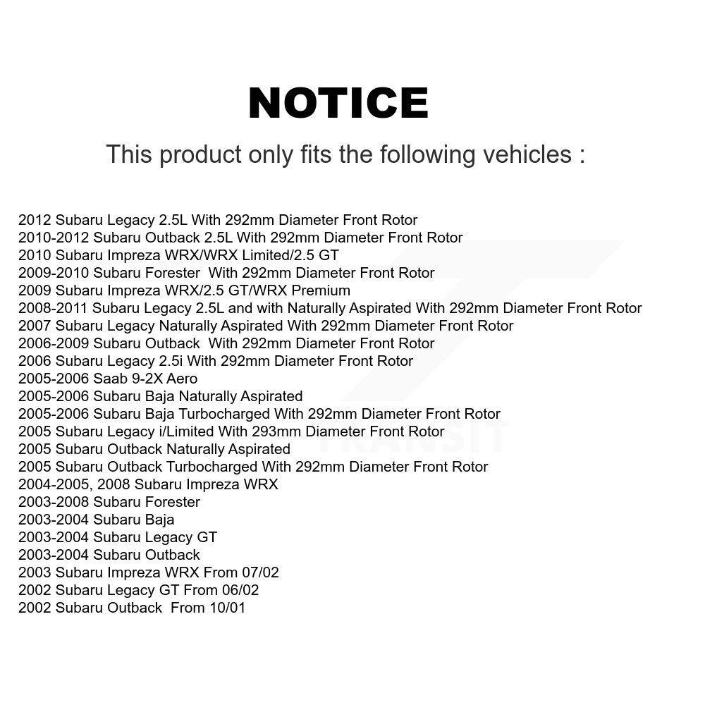 Kit de plaquettes en céramique pour Rotor de frein, fente de perçage avant, pour Subaru Outback Forester Imprez