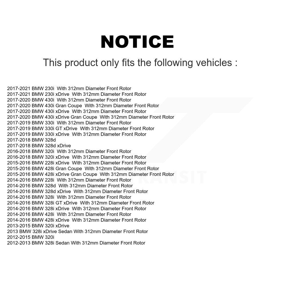 Kit de plaquettes en céramique pour Rotors de frein à fente avant, pour BMW 328i xDrive 330i 320i 428