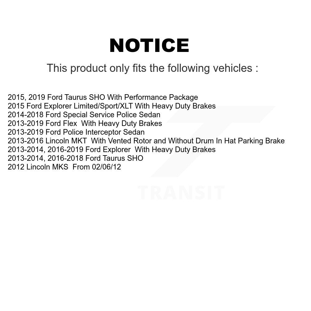 Kit de plaquettes en céramique pour Rotor de frein, fente de perçage arrière, pour Ford Explorer Flex Taurus Polic