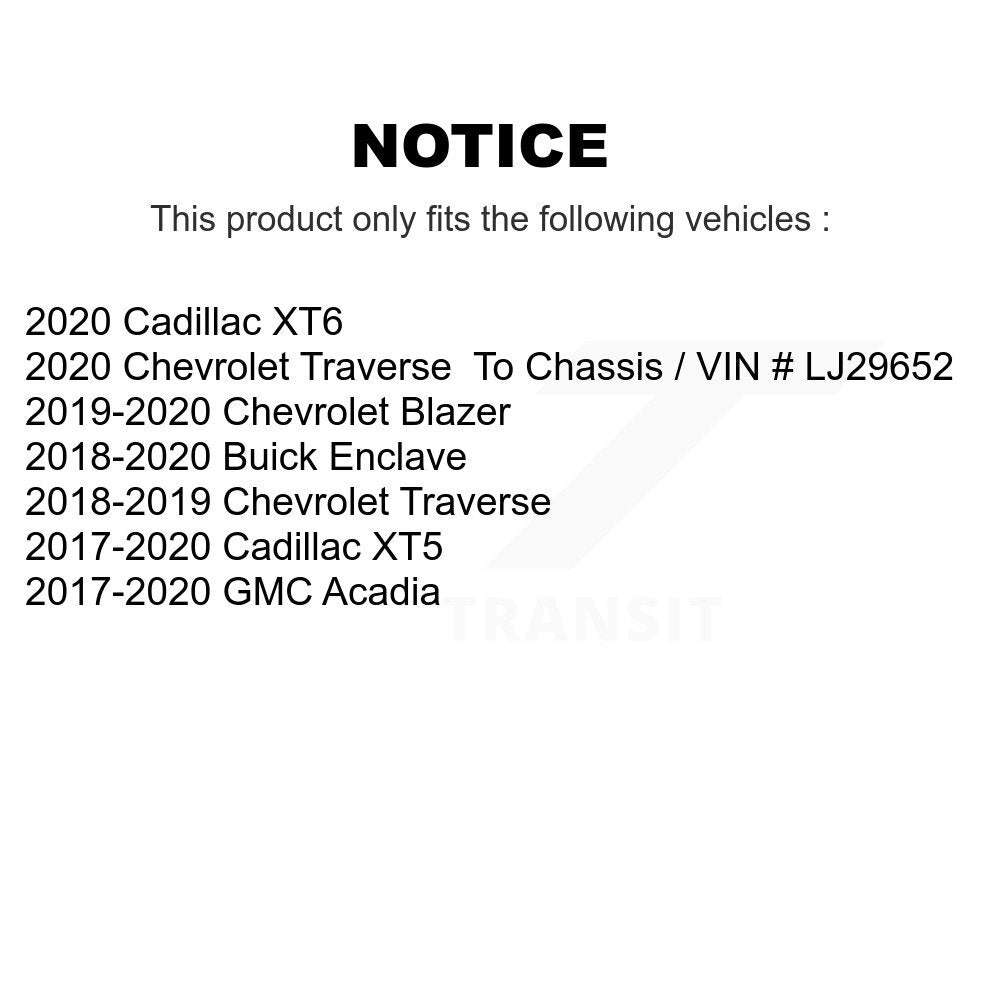 Kit de plaquettes en céramique pour Rotors de frein à fente de forage arrière, pour Chevrolet Cadillac XT5 Travers