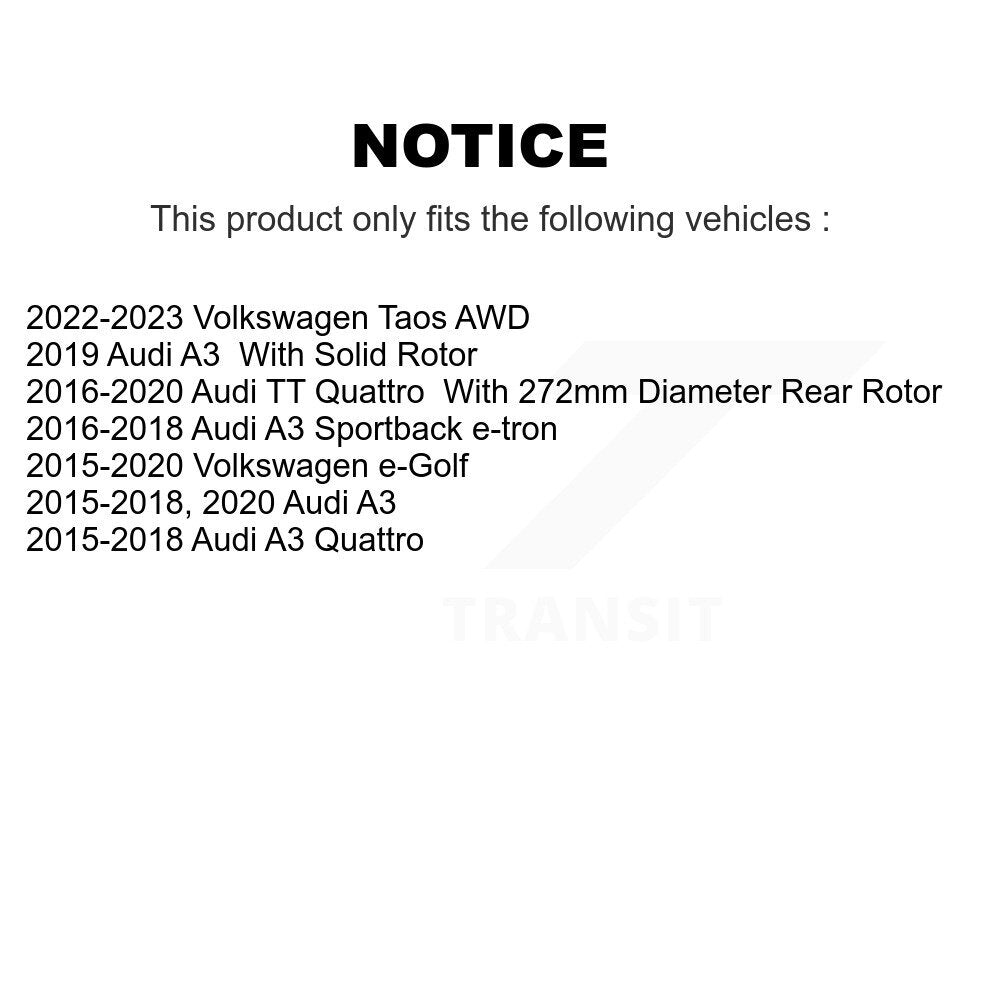 Kit de plaquettes en céramique pour Rotors de frein à fente de forage arrière, pour Volkswagen Taos Audi A3 Quattr