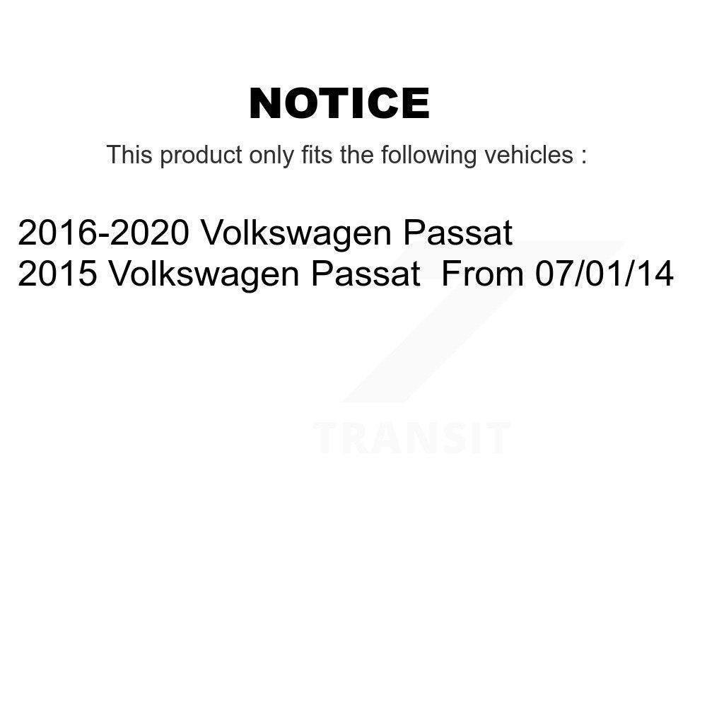 Kit de plaquettes de frein semi-métalliques pour rotors de frein à fente avant et arrière pour Volkswagen Passa
