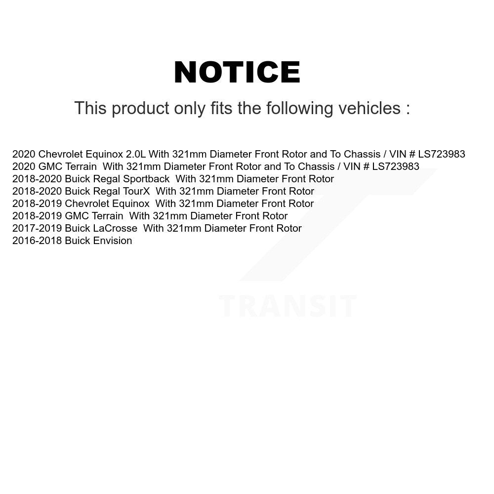 Rotor de frein à fente percée avant et Kit de plaquettes semi-métalliques pour Chevrolet Equinox GM