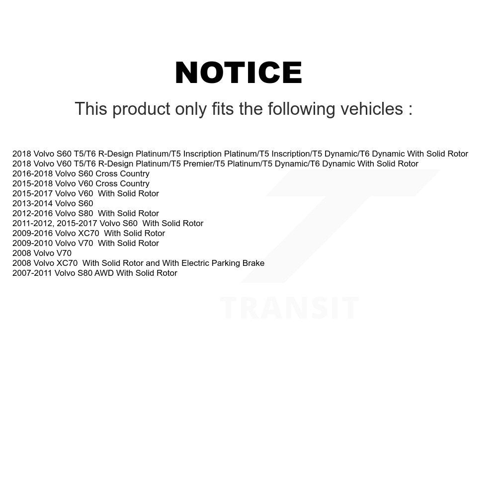 Kit de plaquettes semi-métalliques de Rotor de frein de fente de forage arrière pour Volvo XC70 S60 V60 S80 V7
