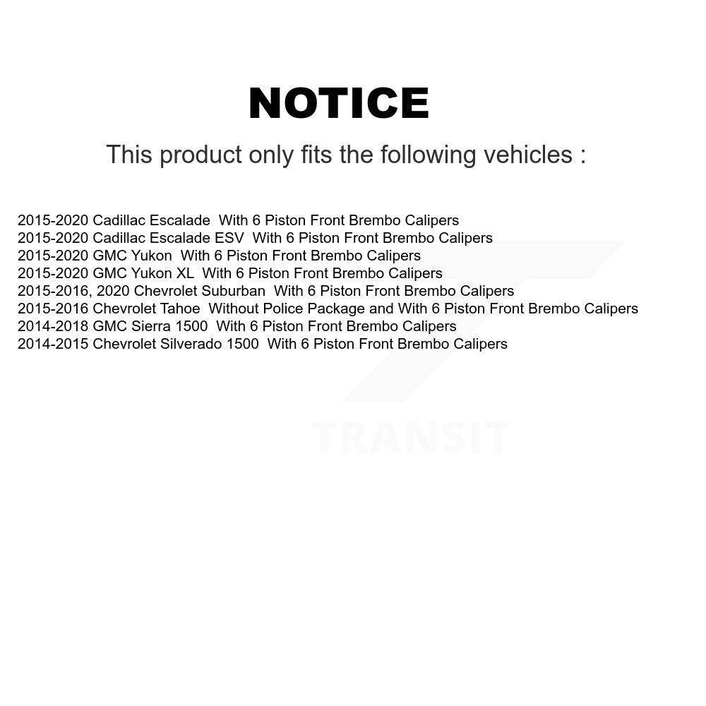 Kit de plaquettes semi-métalliques de Rotor de frein à fente avant et arrière, pour GMC Sierra 1500 X