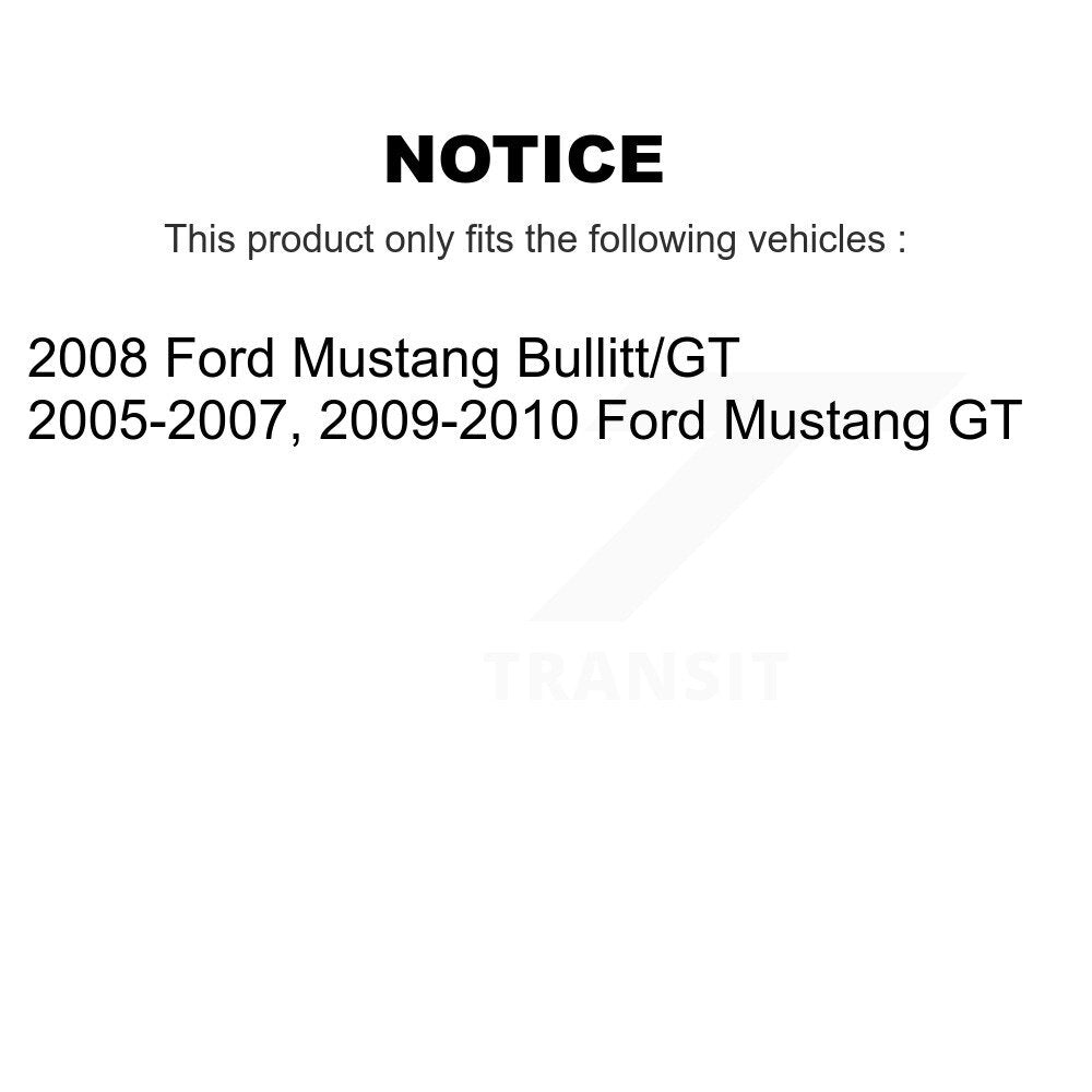 Rotors de frein à disque à fente avant et arrière, Kit de plaquettes semi-métalliques pour Ford Mustang