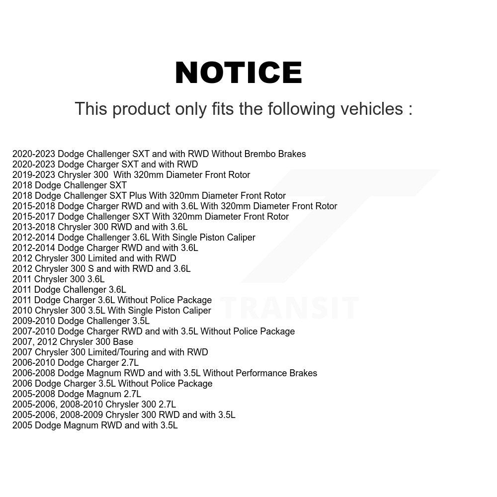 Kit de plaquettes en céramique pour Rotor de frein à disque, fente de perçage avant, pour Dodge Chrysler 300 Charge