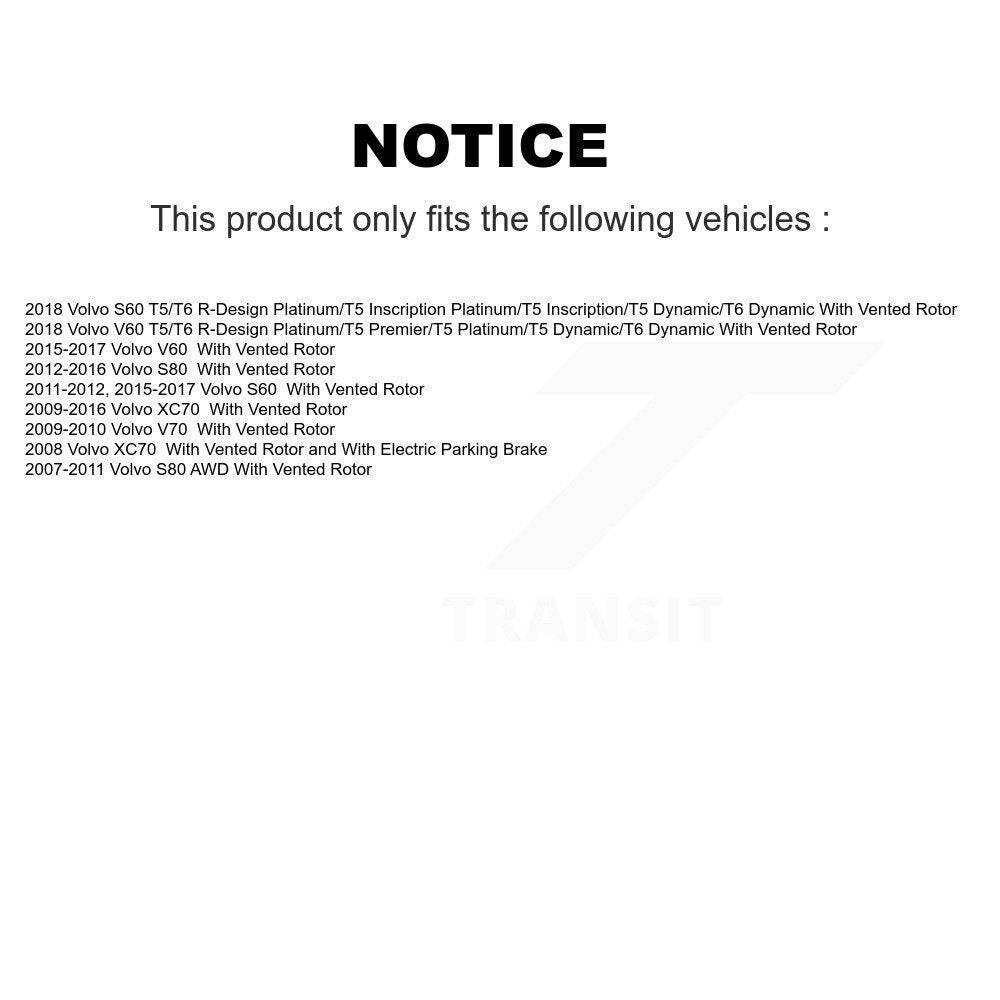 Kit de plaquettes en céramique pour Rotors de frein à disque, fente de perçage arrière, pour Volvo XC70 S60 V60 S80 V7