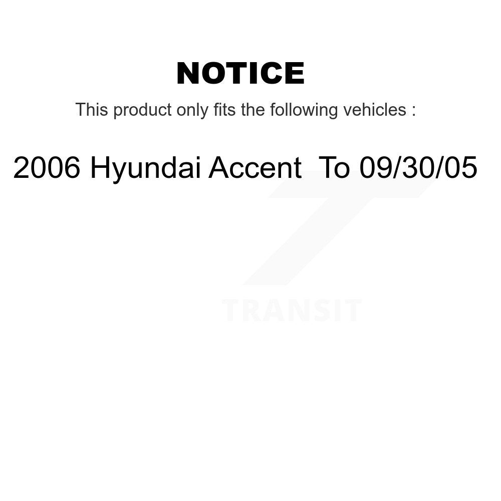 Kit de plaquettes de frein semi-métalliques avant et arrière, pour Hyundai Accent jusqu'à 09 30 0